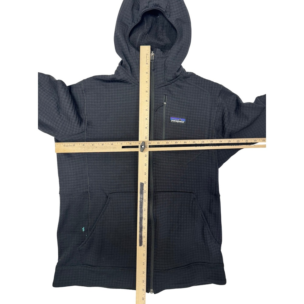 Patagonia R1 Full Zip Hoody Mens Medium Black Polartec Grid Fleece - Picture 2 of 7
